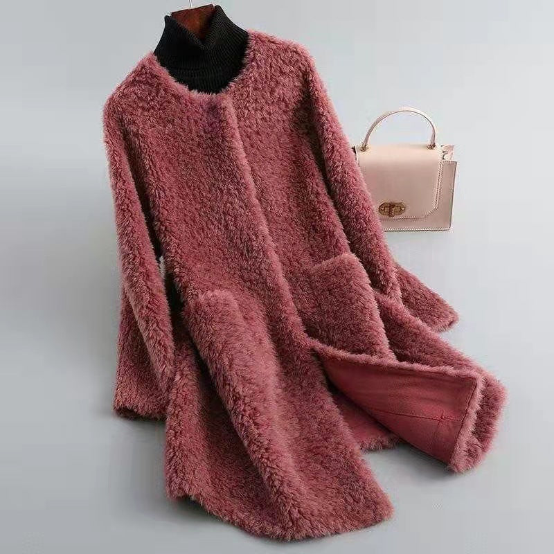 Long Plush Winter Coat for Women - Warm Stylish Fit