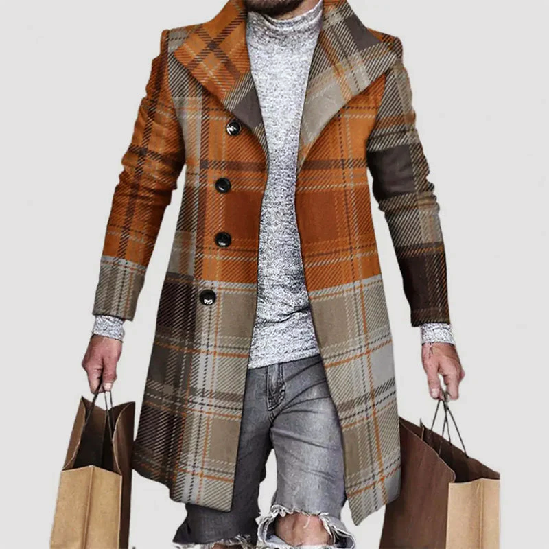 Classic Plaid Wool Overcoat