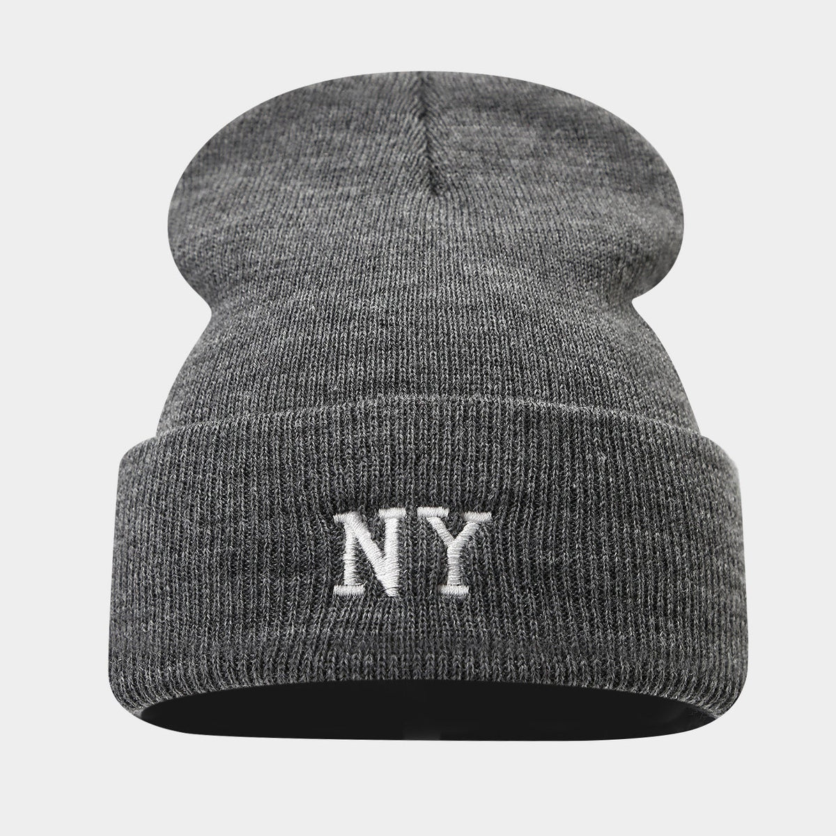 NY Embroidered Knit Beanie - Warm Winter Hat