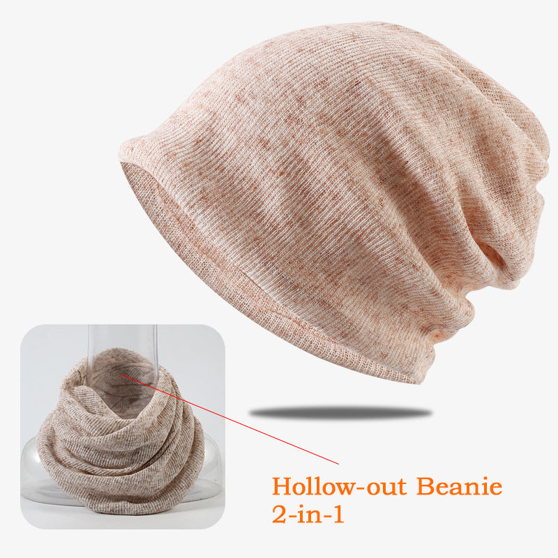 Pandaize Summer Breathable Hollow-out Slouchy Beanie | 2-in-1 Beanie & Neck Warmer
