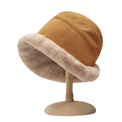Pandaize Women's Plush Trim Winter Bucket Hat – Cozy, Ear-Protecting, Versatile Cold-Weather Hat