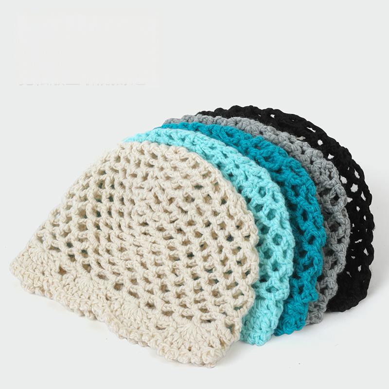 Vintage Openwork Knit Beanie - Tie-Dye, Slouchy Fit, Warm for Outdoor Commute & Gatherings