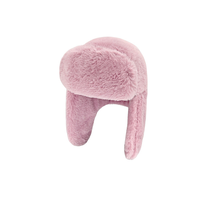Winter New Arrival Cotton Hat for Outdoor Cycling - Windproof, Thickened with Rabbit Fur Ear Protection, Cozy Northeastern Style Hat