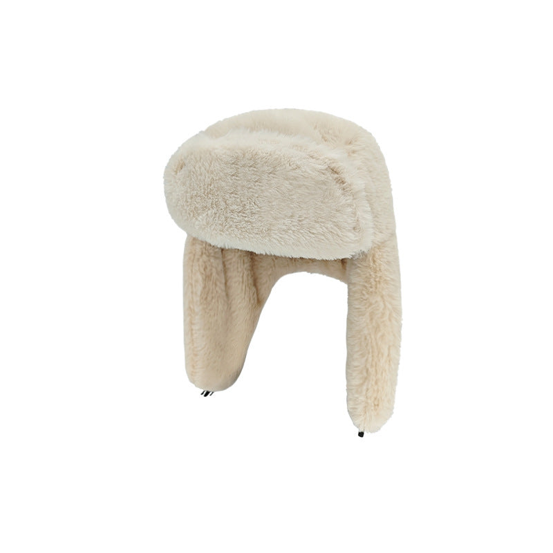 Winter New Arrival Cotton Hat for Outdoor Cycling - Windproof, Thickened with Rabbit Fur Ear Protection, Cozy Northeastern Style Hat