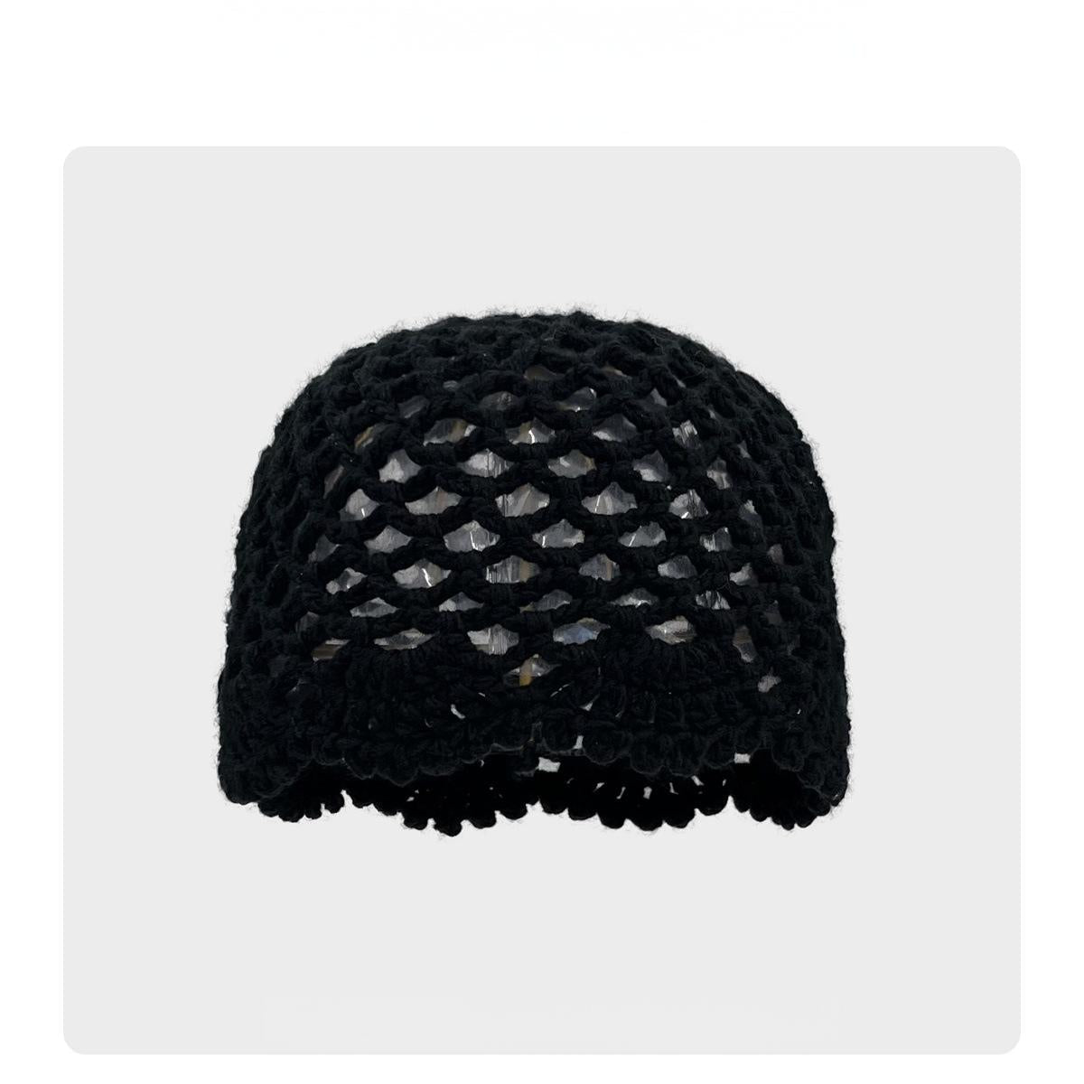 Vintage Openwork Knit Beanie - Tie-Dye, Slouchy Fit, Warm for Outdoor Commute & Gatherings