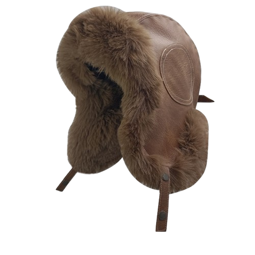 PANDAIZE Faux Leather Winter Hat - Outdoor Windproof and Cold-Resistant, Ideal for Cycling, Ear Protection, Aviator Style