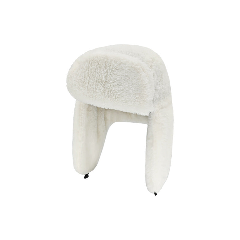 Winter New Arrival Cotton Hat for Outdoor Cycling - Windproof, Thickened with Rabbit Fur Ear Protection, Cozy Northeastern Style Hat