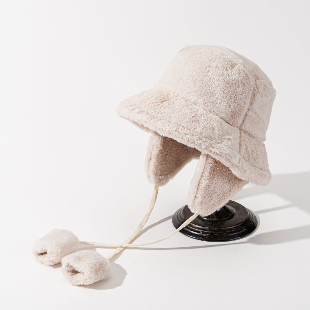 Pandaize Winter Plush Bucket Hat for Women – Thick Fleece-Lined Warm Ear Protection Hat, Cozy & Stylish Cold Weather Fashion
