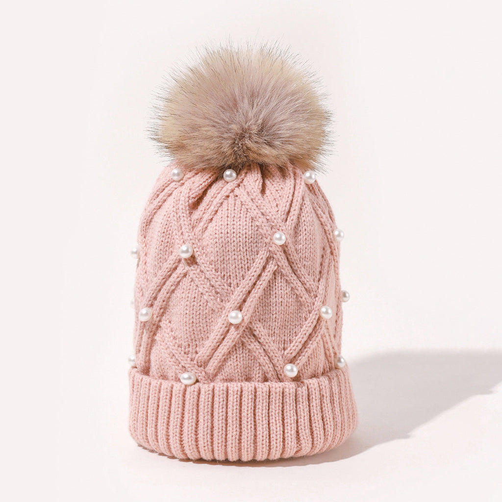 Pearl Knit Beanie: Cozy Korean Style Warmth