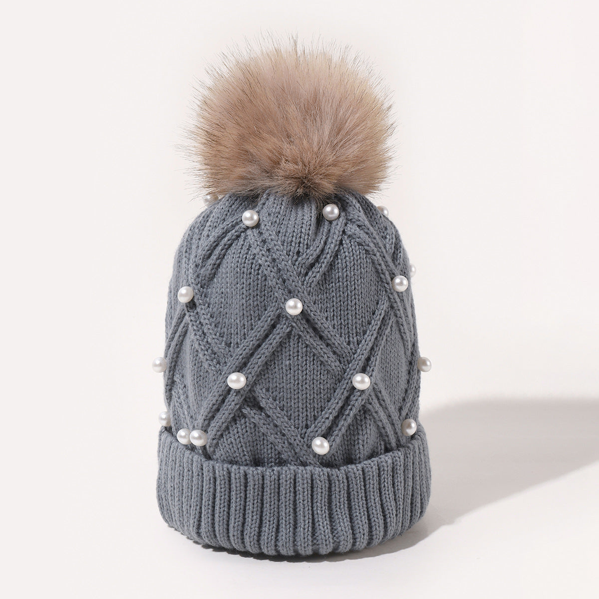 Pearl Knit Beanie: Cozy Korean Style Warmth