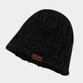 Retro Twist Knit Beanie with Leather Label