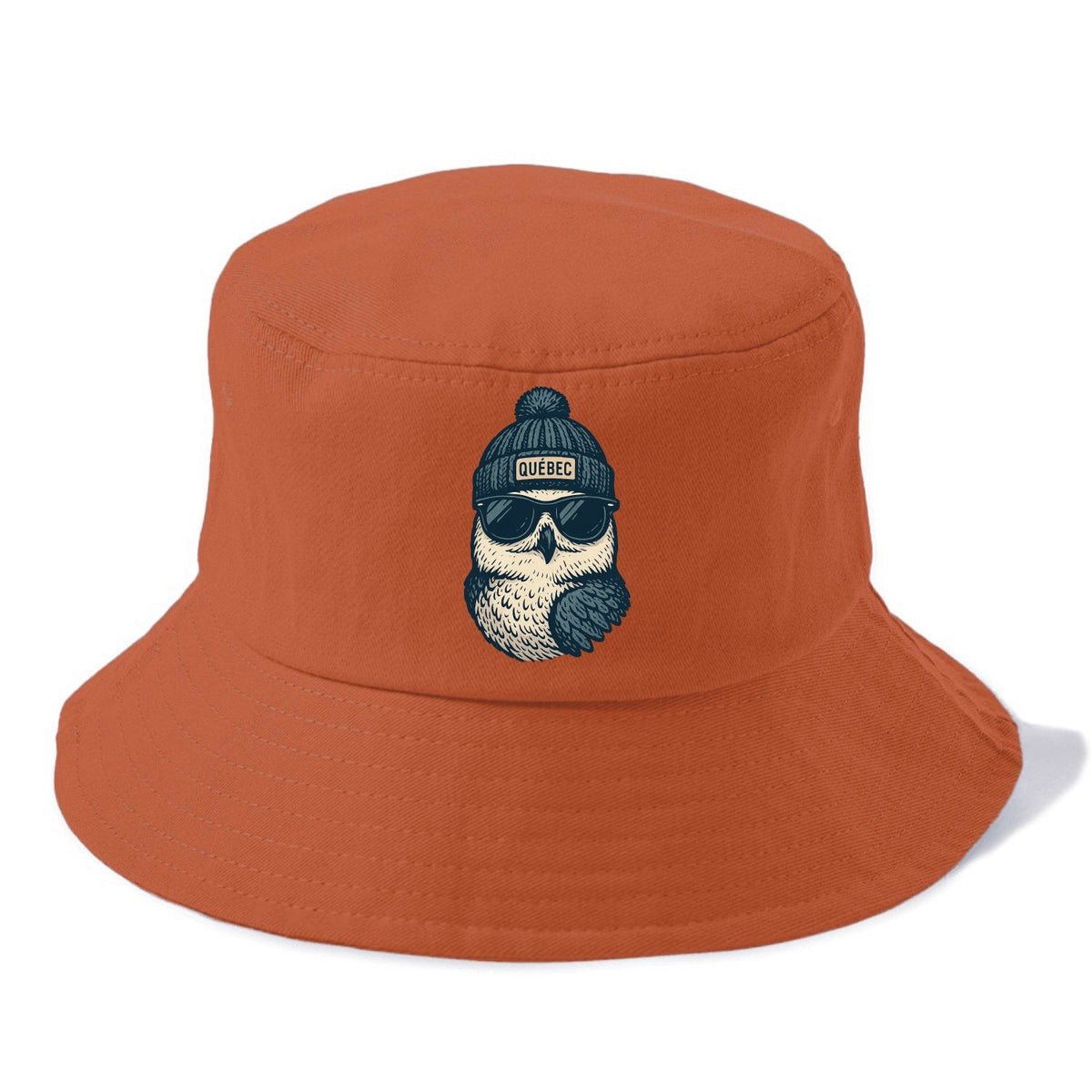 Quebec City Snowy Owl wearing Quebec bea - Bucket Hat