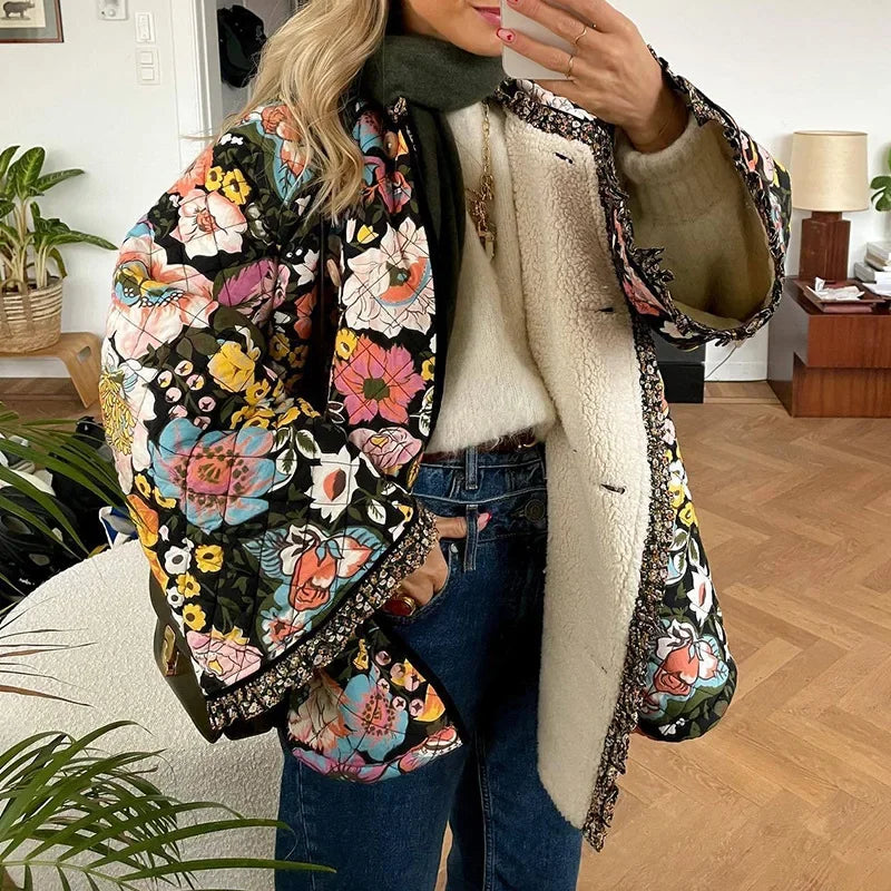 Women's Pretty Patchwork Trench Coat