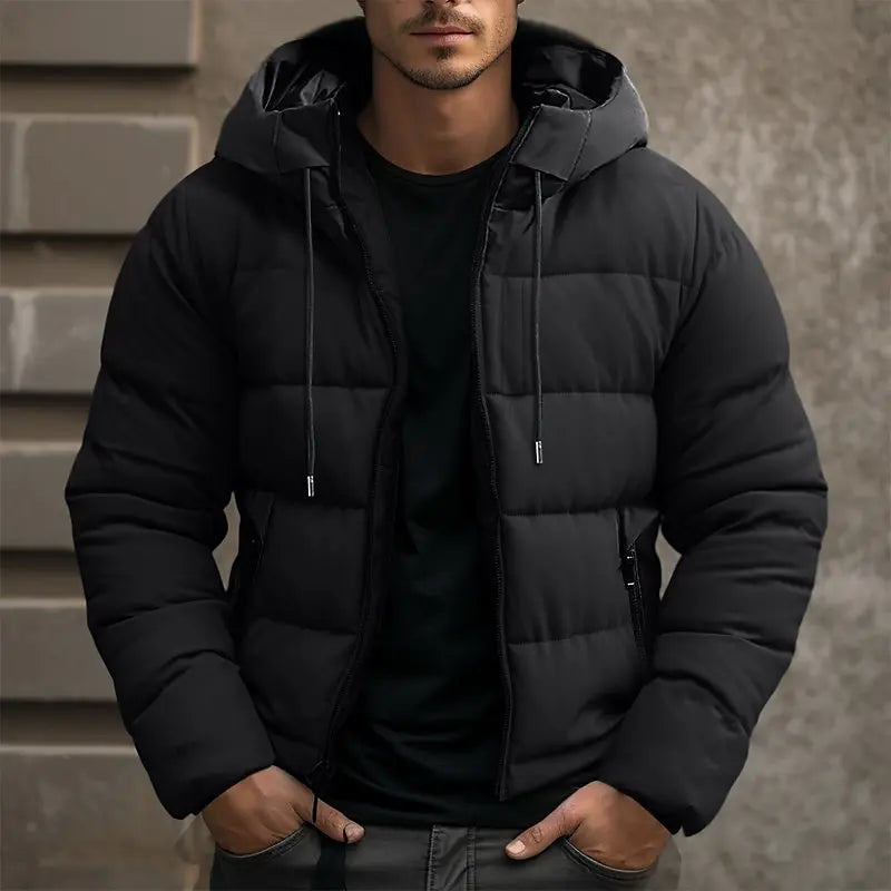 Warm Men's Puffer Hooded Winter Coat