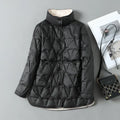 Warm Padded Down Coat with Button Pockets