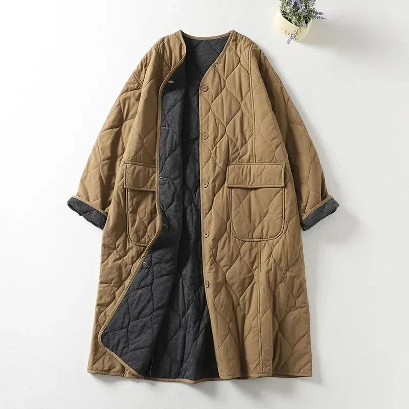 Warm Quilted Winter Coat for Women - Soft Casual Design