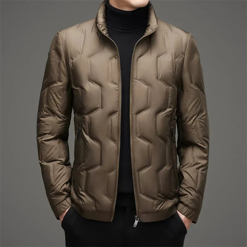 Warm Quilted Puffer Coat with Zip Front