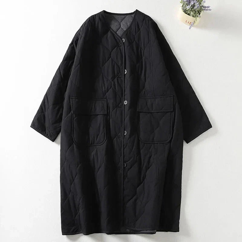 Warm Quilted Winter Coat for Women - Soft Casual Design