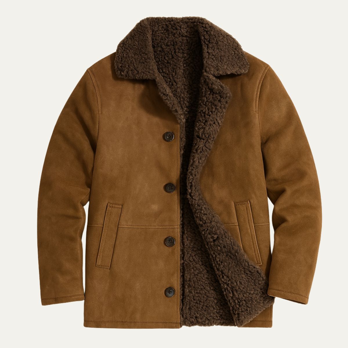 Warm Mens Faux Fur Parka Coat