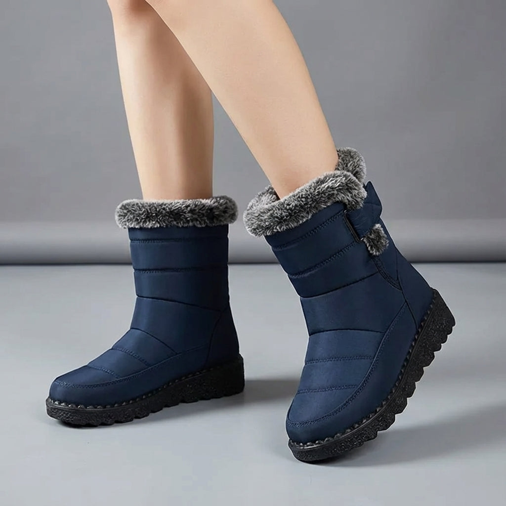 Insulated Faux Fur Winter Ankle Boots for Women
