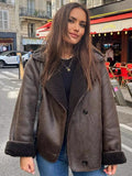 Luxe Faux Leather Parka Coat for Women