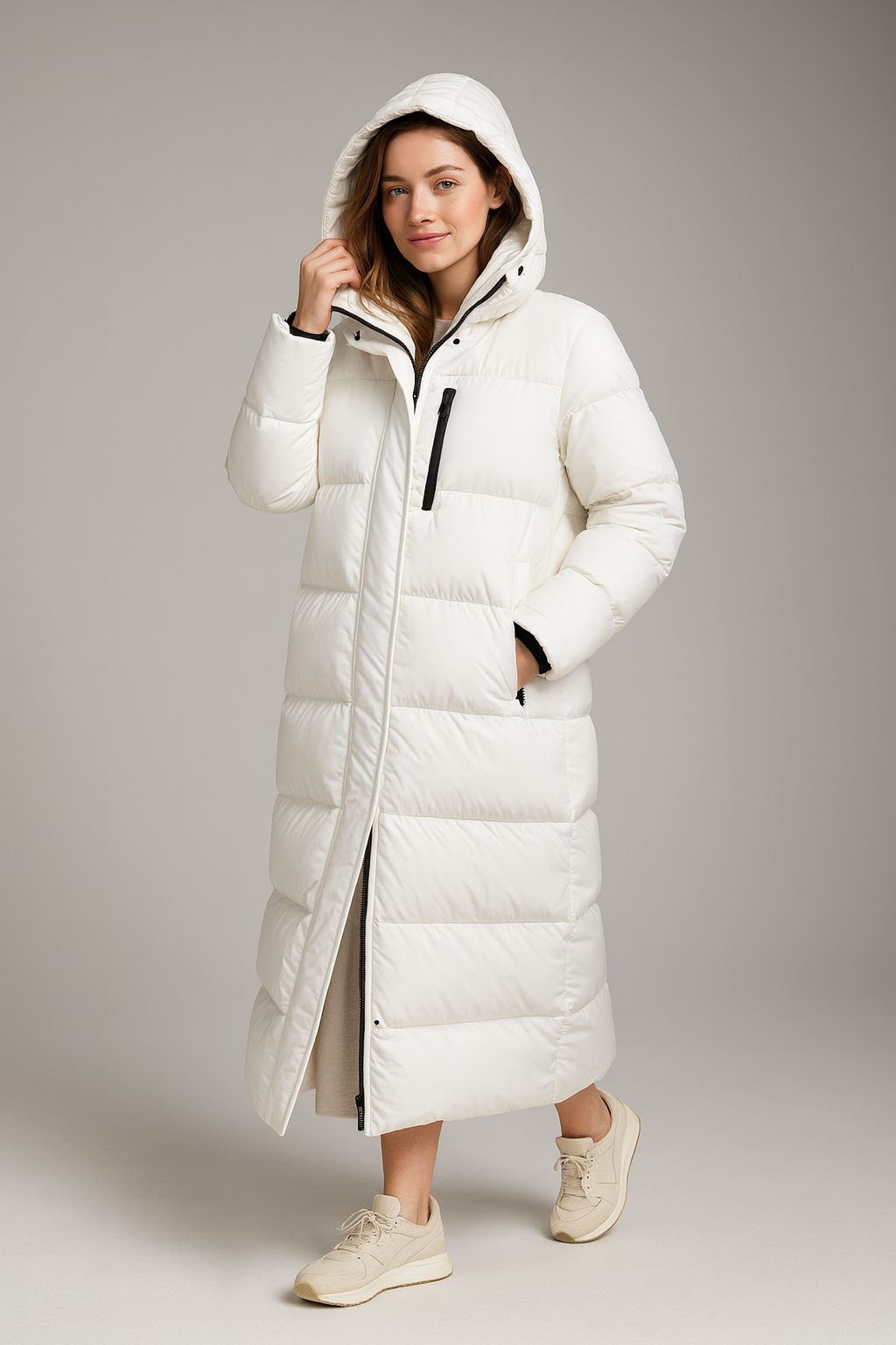 Warm Women's Long Down Filled Parka Coat