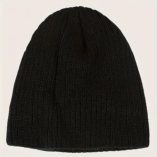 "Pandaize Snowflake Patched Winter Knit Hat: Fleece-lined Windproof Thermal Beanie"