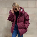 Warm Women's Quilted Puffer Coat with Hood