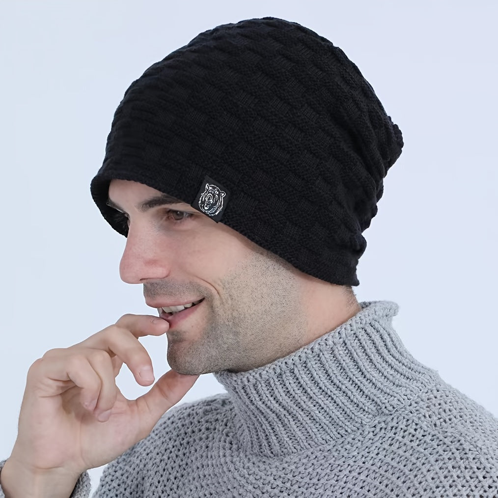 Pandaize: Velvet Winter Slouchy Knitted Hat - Thickened for Ear Protection & Warmth