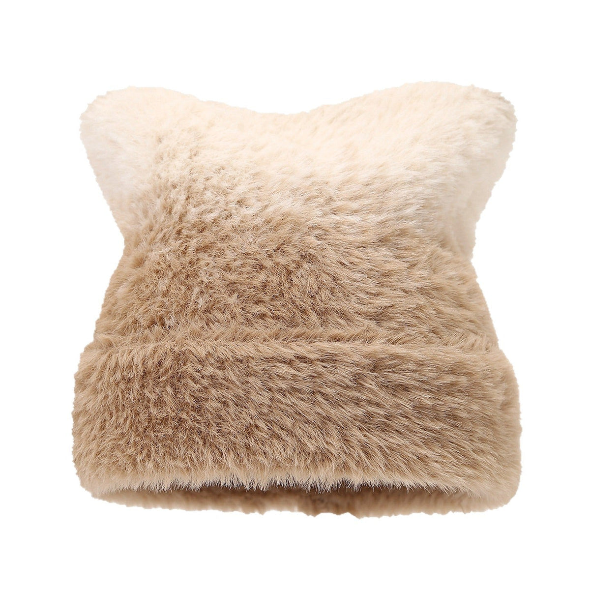 Cute Cat Ear Gradient Beanie - Cozy Knit Hat