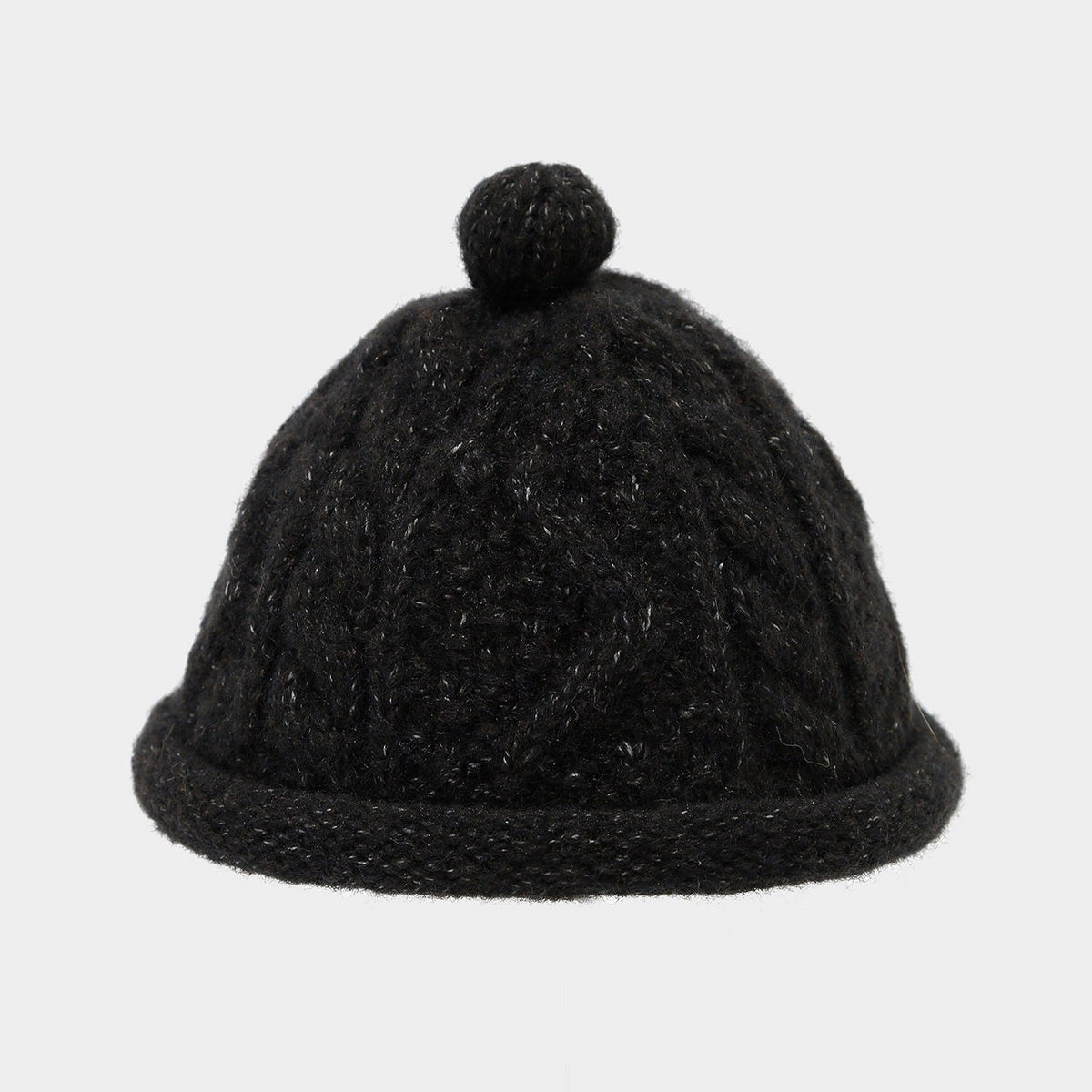 Cozy Cable Knit Beanie with Pom - Japanese Style