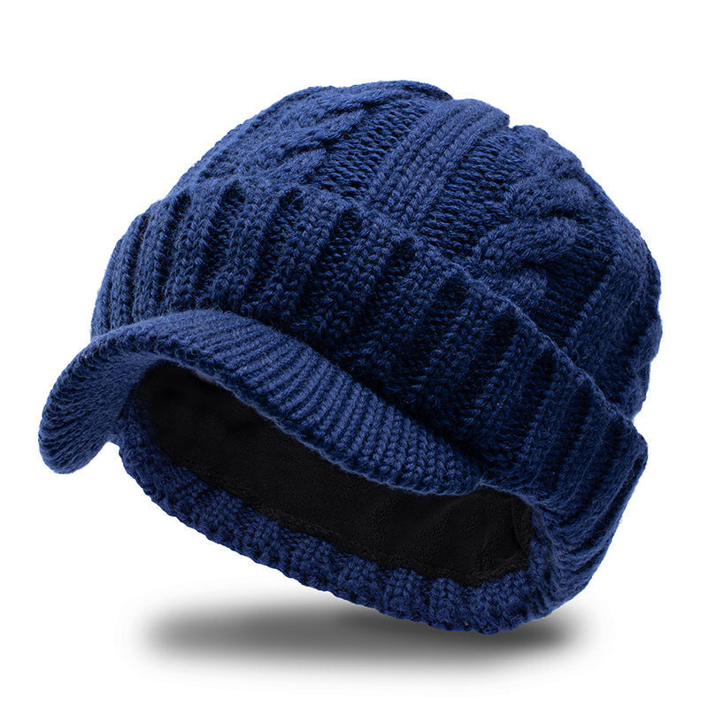 Warm Fleece-Lined Wool Knit Hat for Men