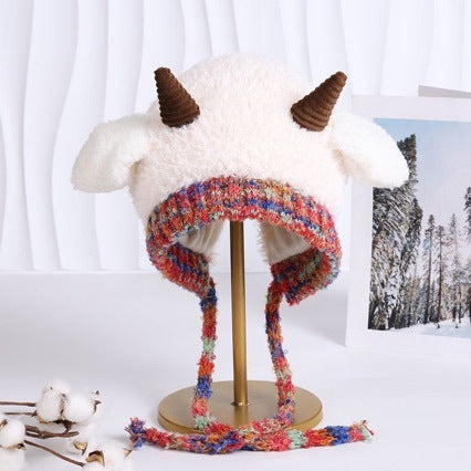 Cute Bear Ear Fleece Lined Knit Hat