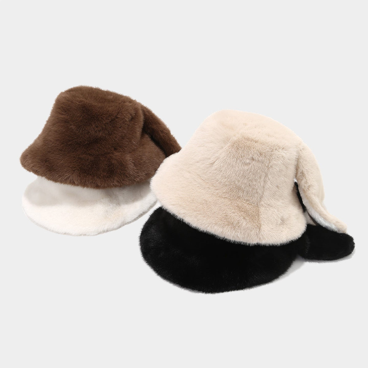 Cute Rabbit Ear Faux Fur Winter Hat