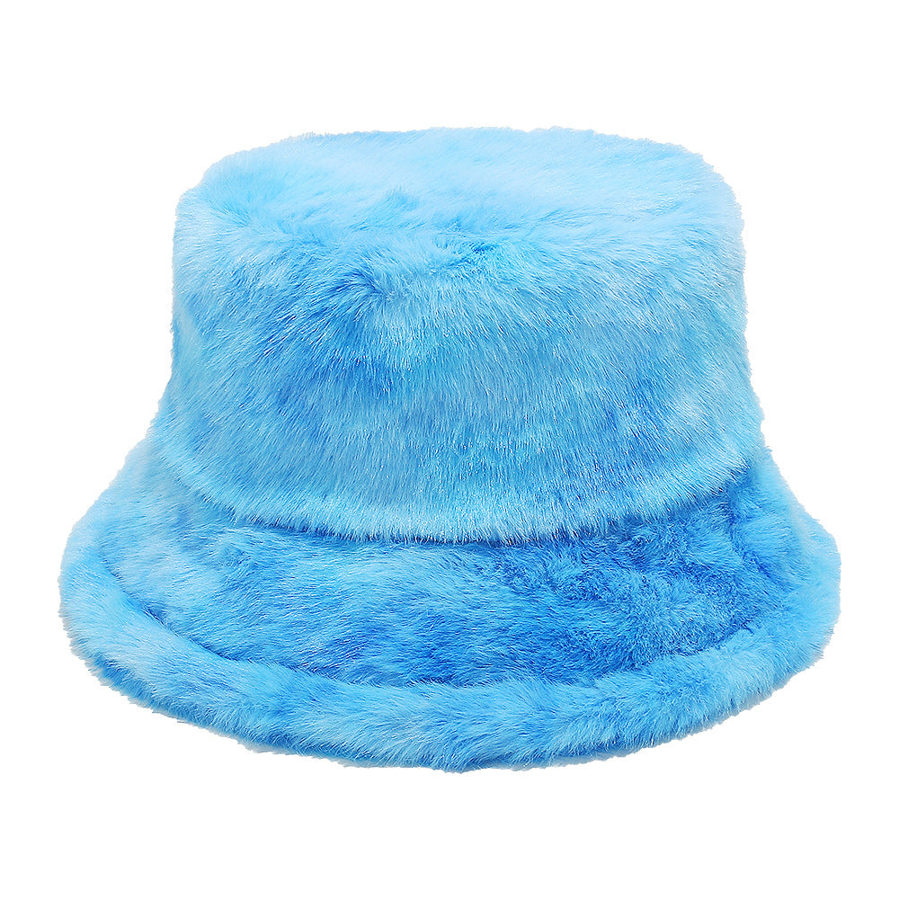 Tie-Dye Fur Fisherman Hat - Warm Ear Protection