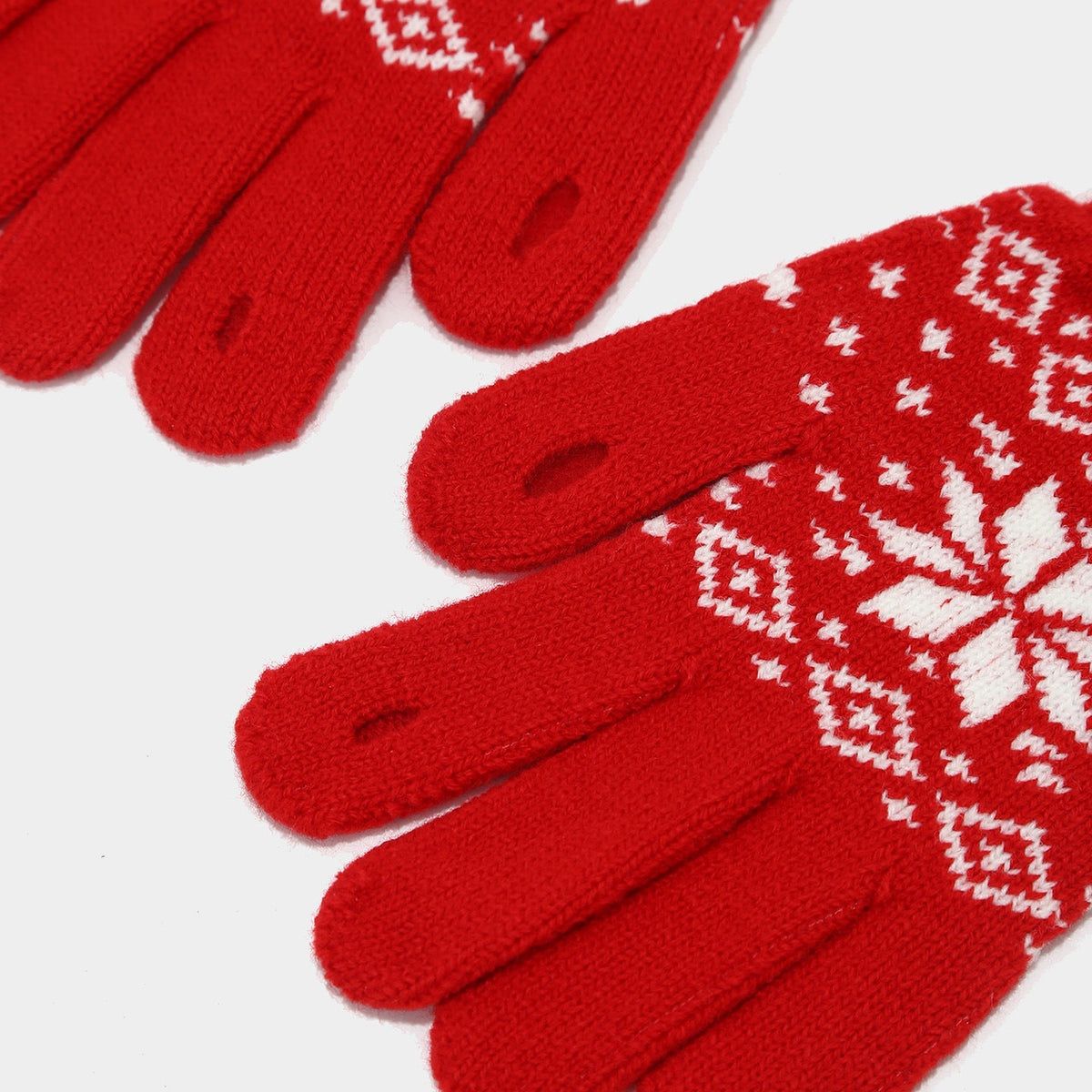 Cozy Snowflake Knit Hat, Scarf & Glove Set