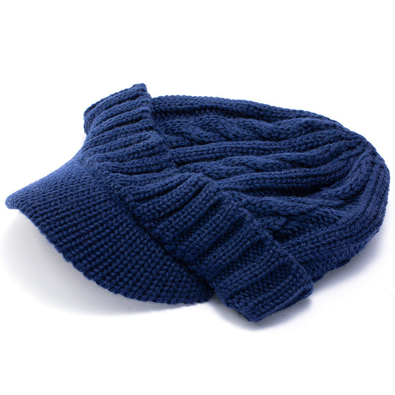 Warm Fleece-Lined Wool Knit Hat for Men