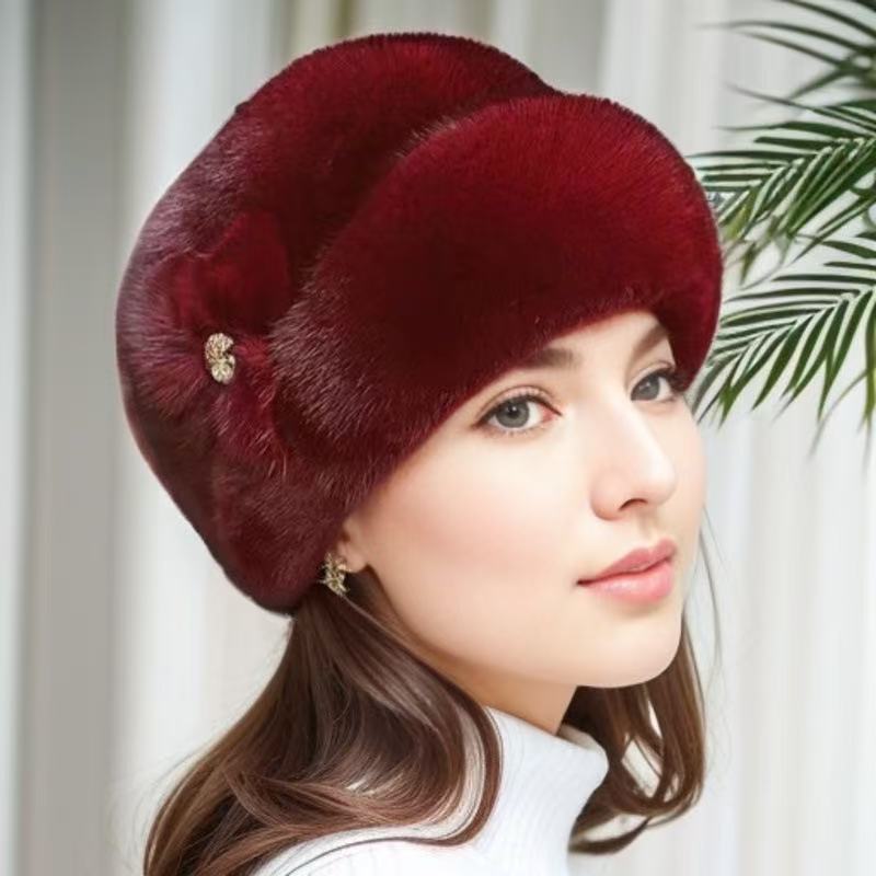 Luxury Faux Mink Grandma Hat - Warm & Chic