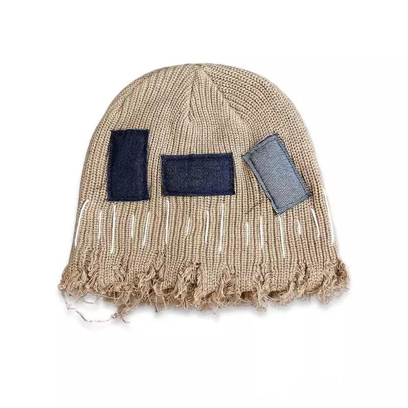 Ripped Wool Knit Beanie - Trendy Winter Hat for Men & Women