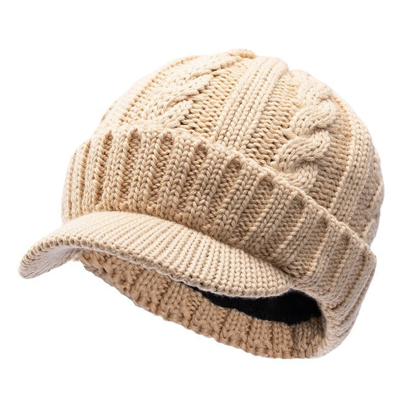 Warm Fleece-Lined Wool Knit Hat for Men