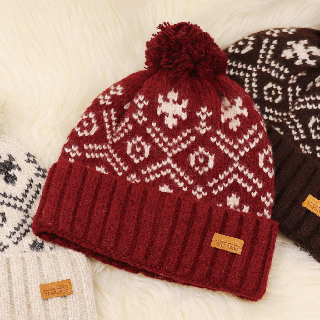 Cozy Korean Red Wool Hat: Ear Protection & Winter Warmth