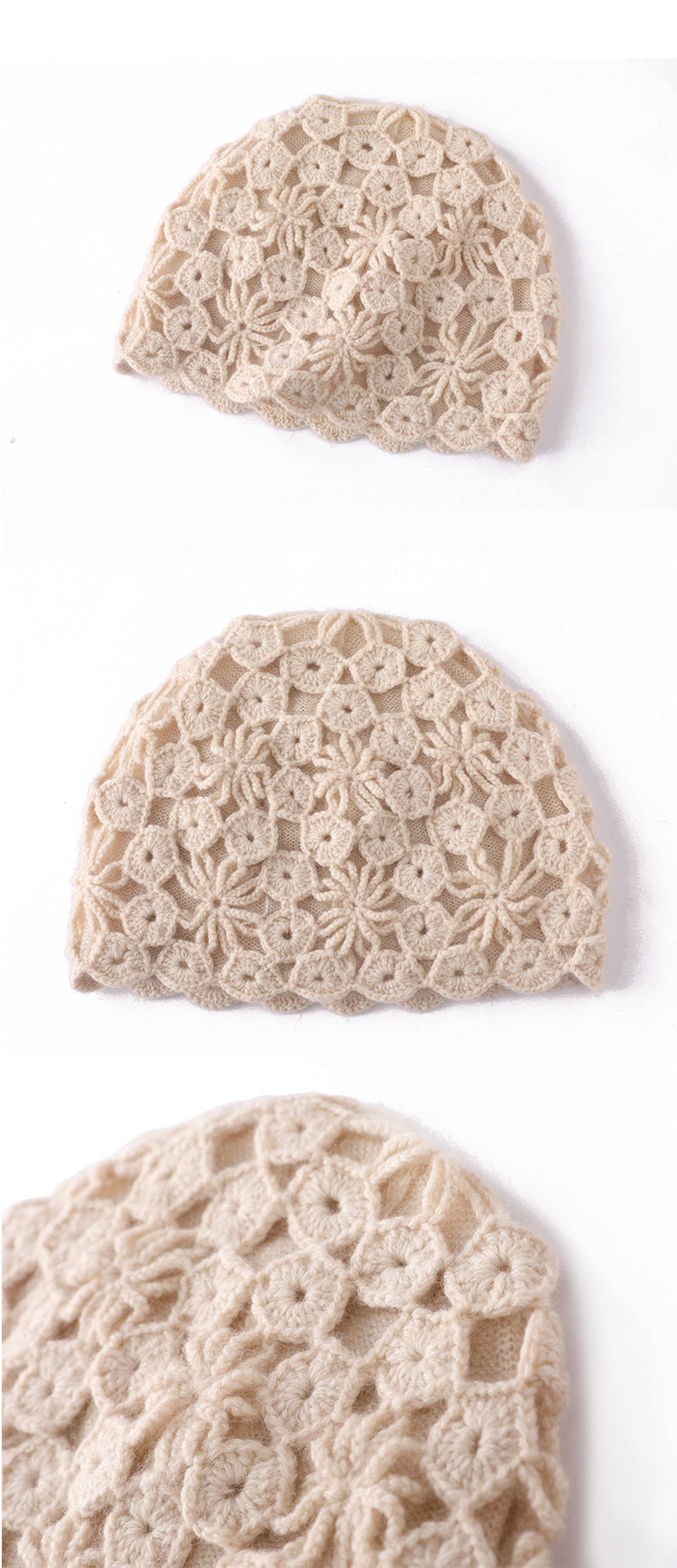 Elegant Plum Blossom Knit Cashmere Hat