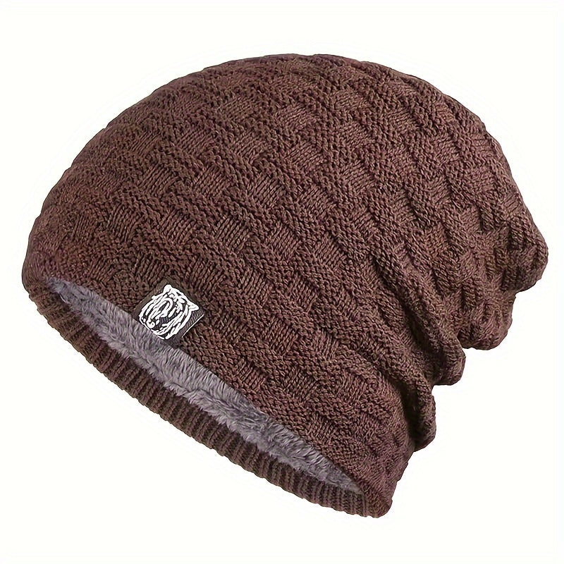 Pandaize: Velvet Winter Slouchy Knitted Hat - Thickened for Ear Protection & Warmth