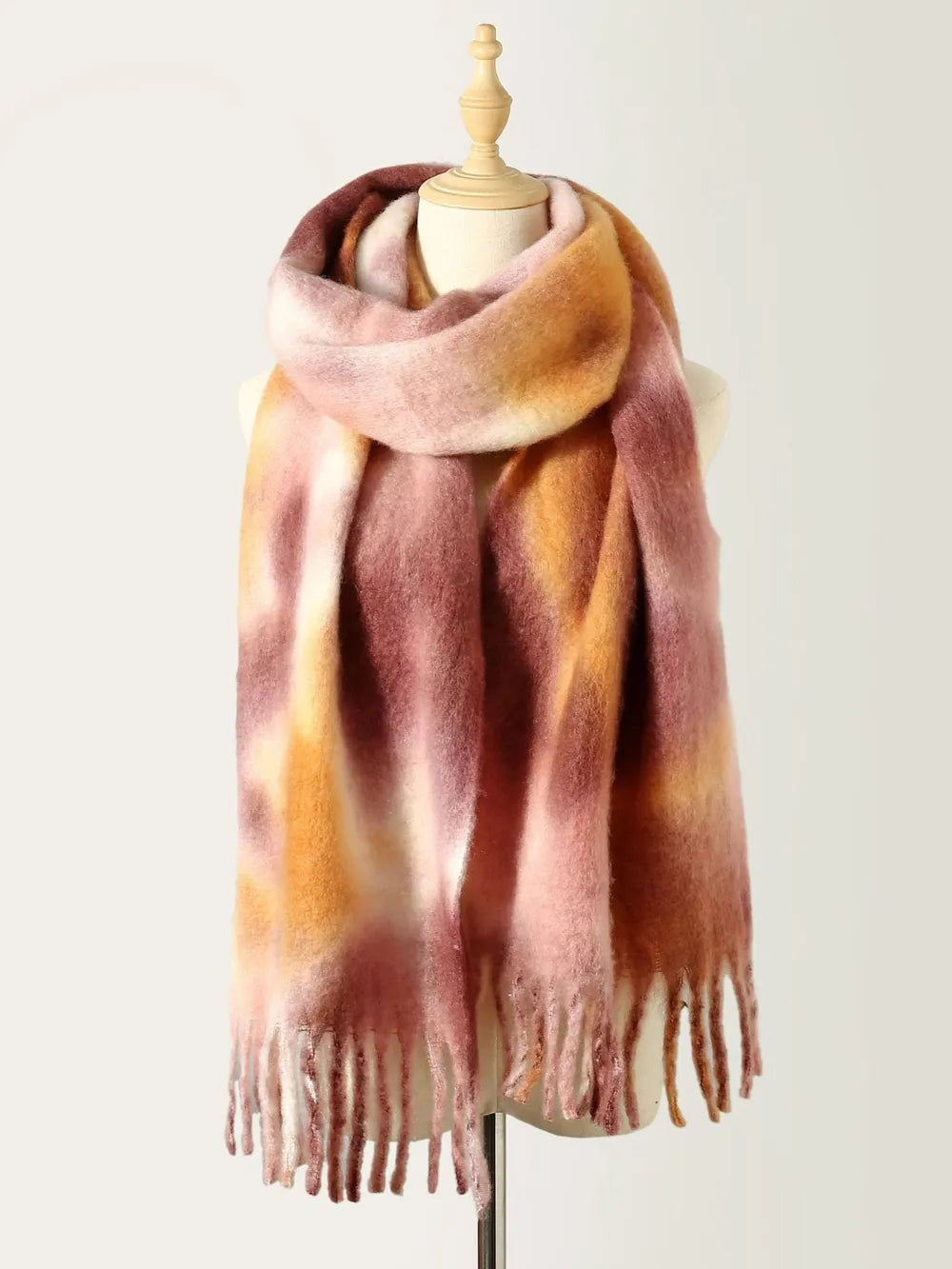 Fringe Tie Dye Polyester Scarf