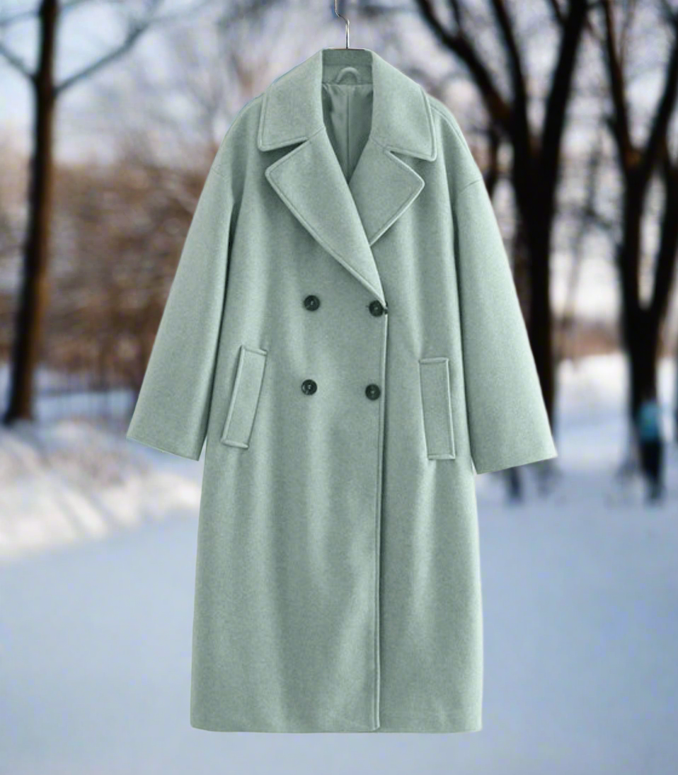 Luxury Double Breasted Long Wool Coat