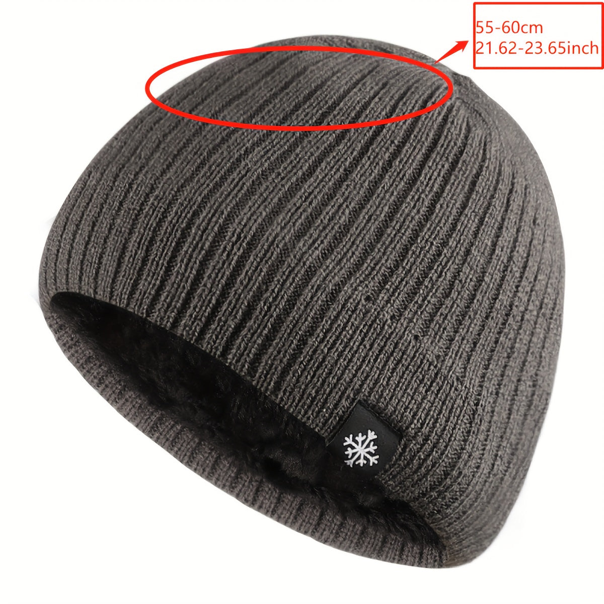 "Pandaize Snowflake Patched Winter Knit Hat: Fleece-lined Windproof Thermal Beanie"