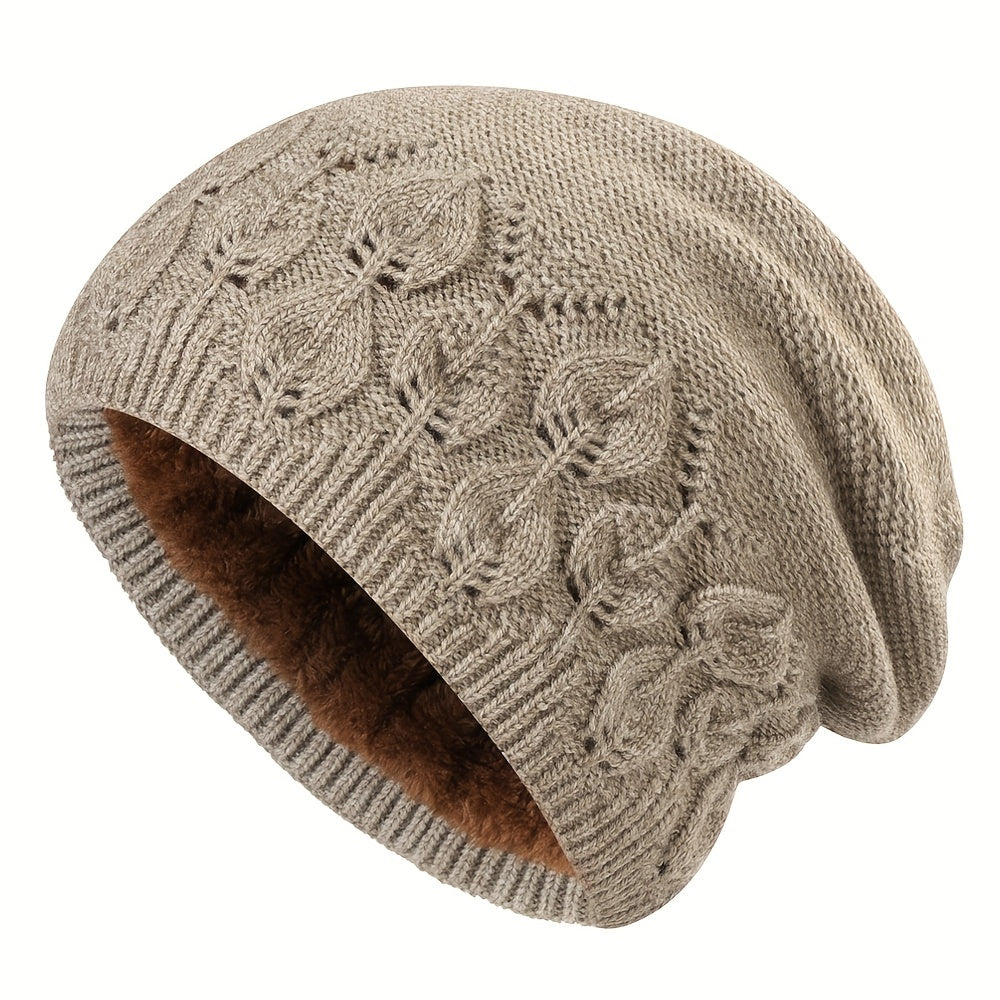 Pandaize Unisex Vintage Knitted Fleece Beanie