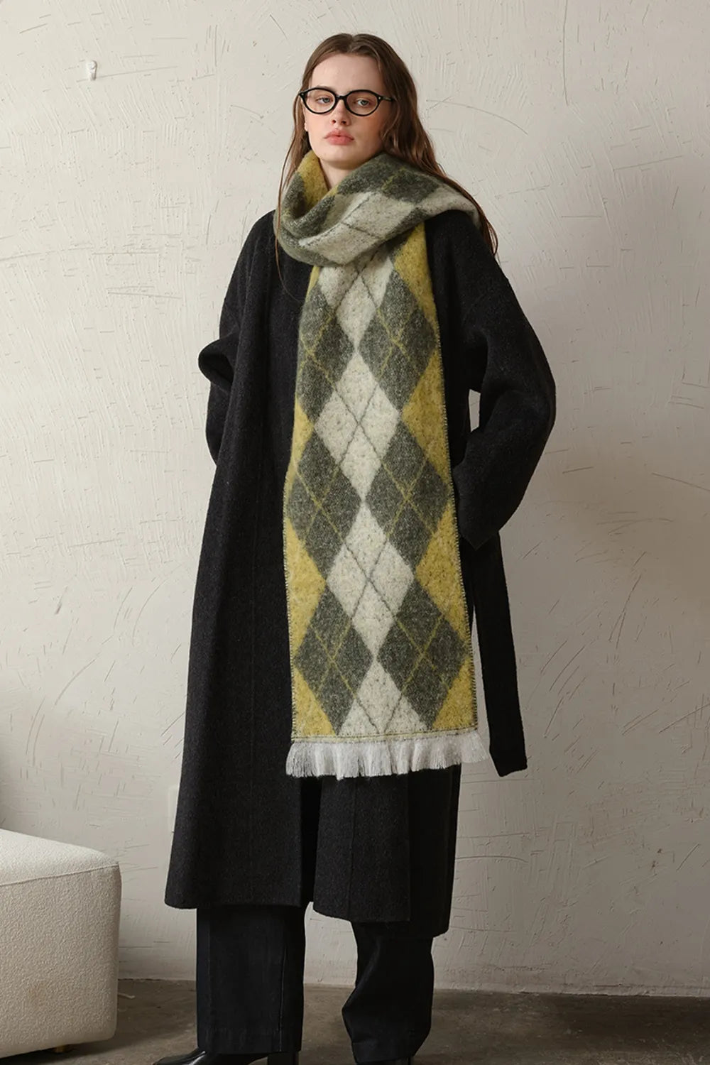 Fringe Argyle Scarf