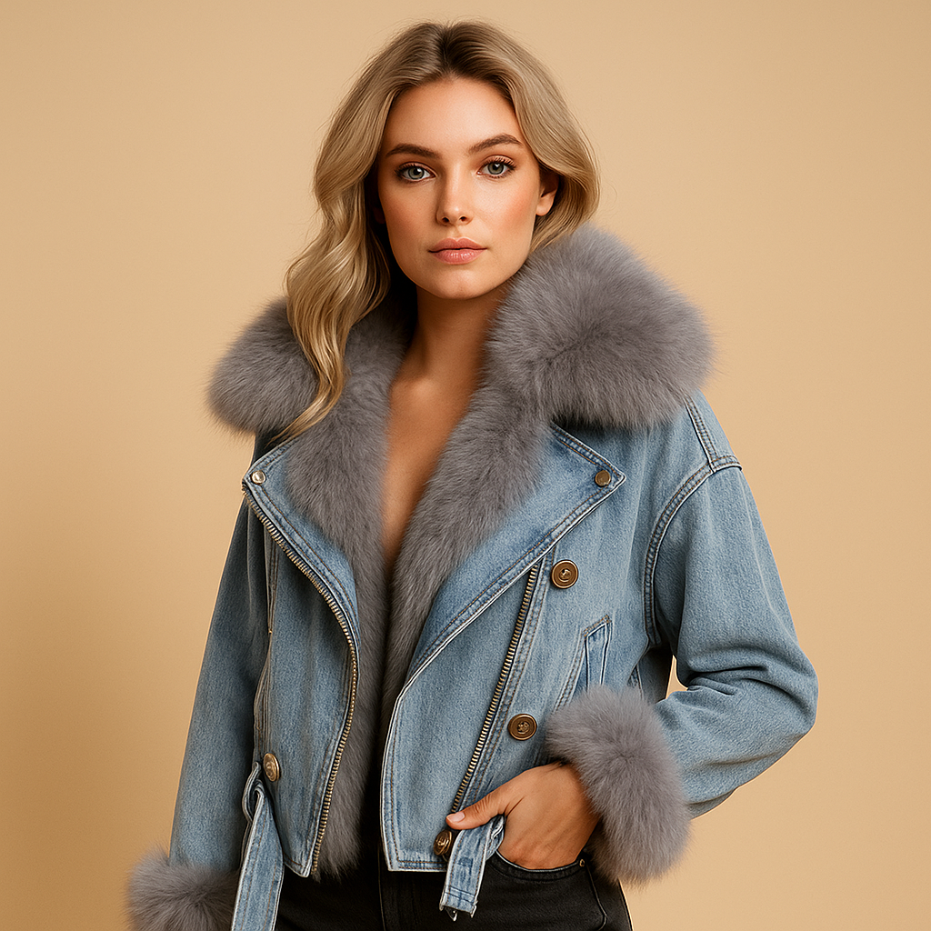 Short Denim Winter Coat for Women