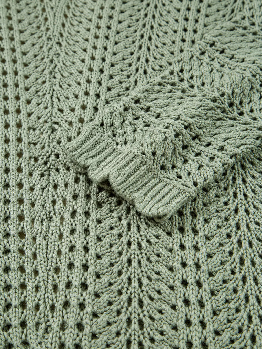 Scalloped Edge Eyelet Knit Batwing Cardigan